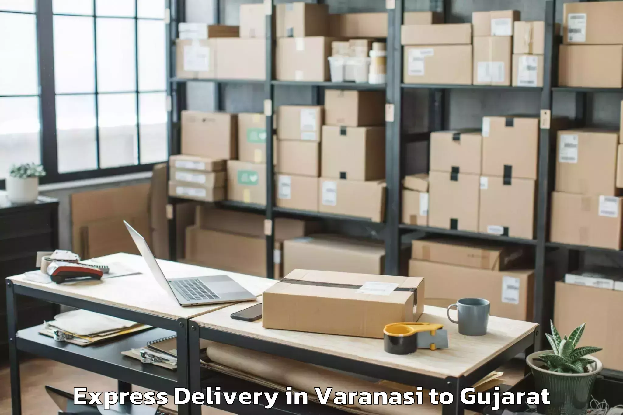 Top Varanasi to Gusar Express Delivery Available